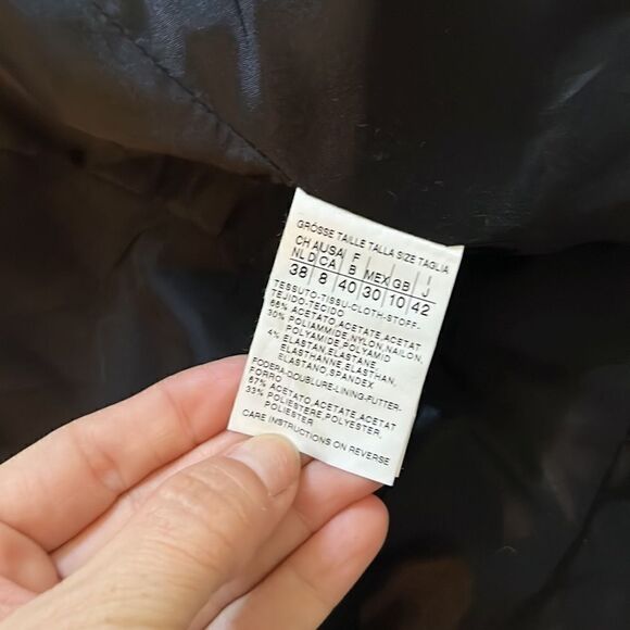 Max Mara black front zipper formal blazer jacket made Italy Sz- 8 - Picture 9 of 13